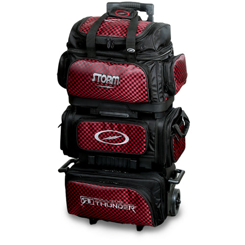 Storm Rolling Thunder - 6 Ball Roller Bowling Bag (Black / Checkered Red)