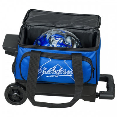 KR Strikeforce Hybrid X Single - 1 Ball Roller Bowling Bag (Royal - Ball Compartment)