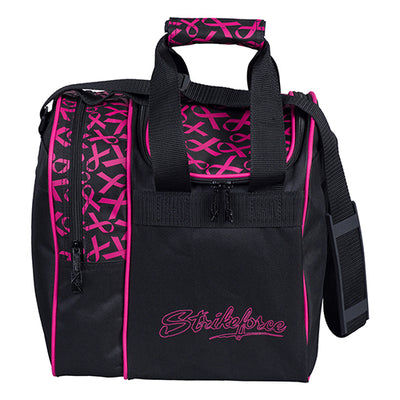KR Strikeforce Rook Pattern Single - 1 Ball Tote Bowling Bag (Pink Ribbons)