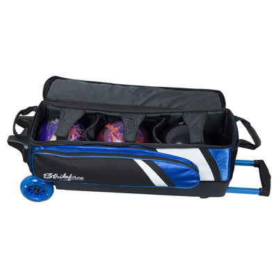 KR Strikeforce Cruiser Triple - 3 Ball Roller Bowling Bag (Royal - Ball Compartment)