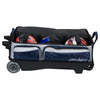 KR Strikeforce Konvoy Triple - 3 Ball Roller Bowling Bag (Navy / Silver - Ball Compartment)