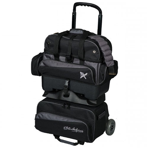 KR Strikeforce Konvoy - 4 Ball Roller Bowling Bag (Black / Carbon)