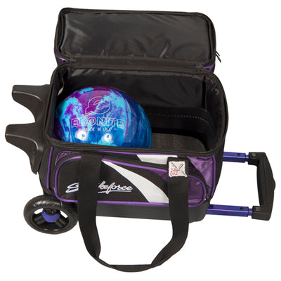 KR Strikeforce Cruiser Single - 1 Ball Roller Bowling Bag (Purple - Ball Compartment)