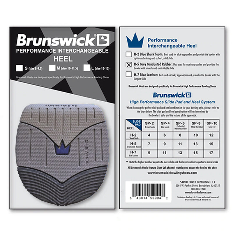 Brunswick Performance Interchangeable Heel - (H-5) Grey Graduated Rubber