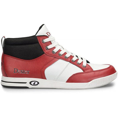 Dexter Dave Hi-Top - Men's Athletic Bowling Shoes (White / Red - Outer Side)
