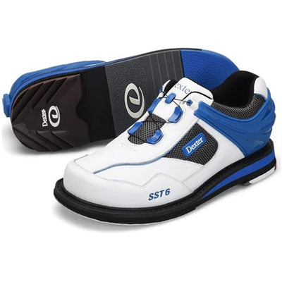 Dexter SST 6 Hybrid BOA - Men's Performance Bowling Shoes (White / Blue / Grey - Pair)