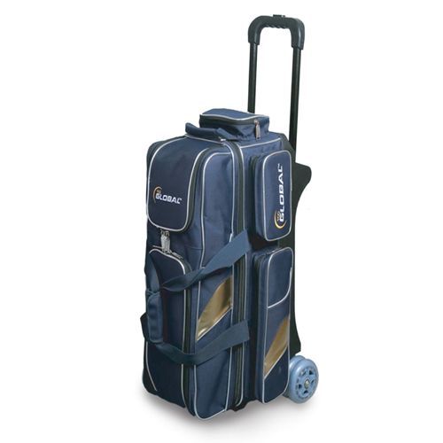900 Global Deluxe - 3 Ball Roller Bowling Bag (Blue / Gold)
