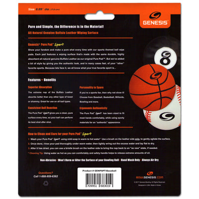 Genesis® Pure Pad™ Sport - Baseball (Packaging back)