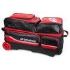 Genesis® Carbon™ 3 Ball Roller Bowling Bag (Black / Red - side)