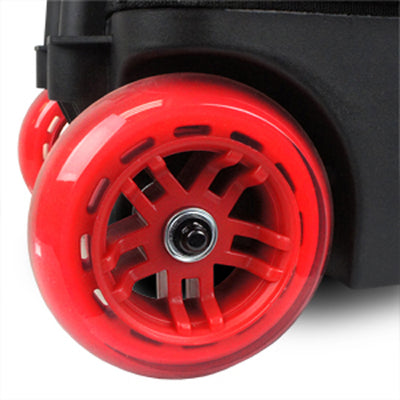 Genesis® Carbon™ 3 Ball Roller Bowling Bag (Black / Red - wheel detail)