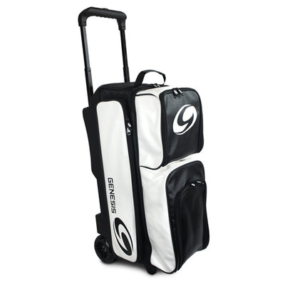 Genesis® Carbon™ 3 Ball Roller Bowling Bag (White / Black)