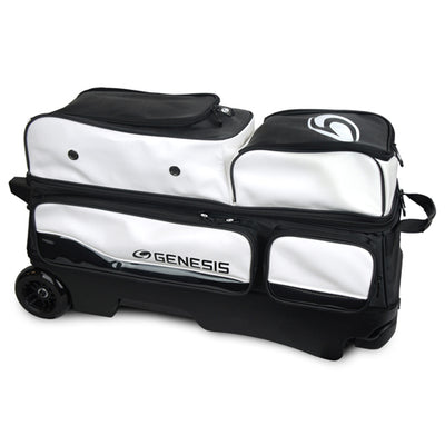 Genesis® Carbon™ 3 Ball Roller Bowling Bag (White / Black - side)