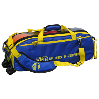 VISE Clear Top - 3 Ball Tote Roller Bowling Bag (Blue / Yellow)