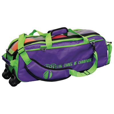 VISE Clear Top - 3 Ball Tote Roller Bowling Bag (Grape / Green)
