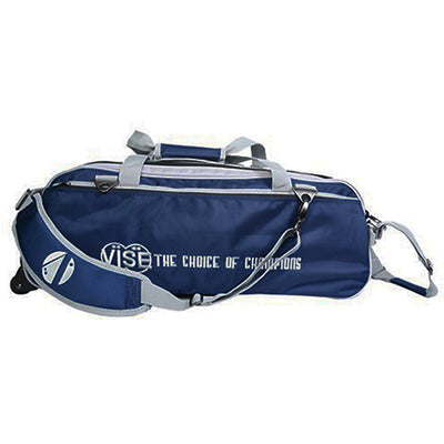 VISE Clear Top - 3 Ball Tote Roller Bowling Bag (Navy / Silver)