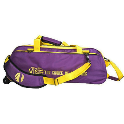 VISE Clear Top - 3 Ball Tote Roller Bowling Bag (Purple / Yellow)