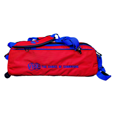 VISE Clear Top - 3 Ball Tote Roller Bowling Bag (Red / Blue)