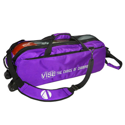 VISE Clear Top - 3 Ball Tote Roller Bowling Bag (Purple)