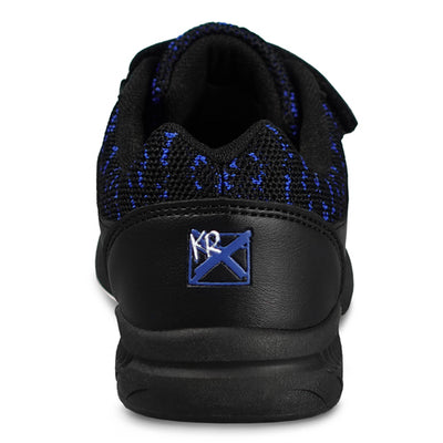 KR Strikeforce Flyer Mesh Youth Velcro - Boy's Bowling Shoes (Black / Royal - Heel)